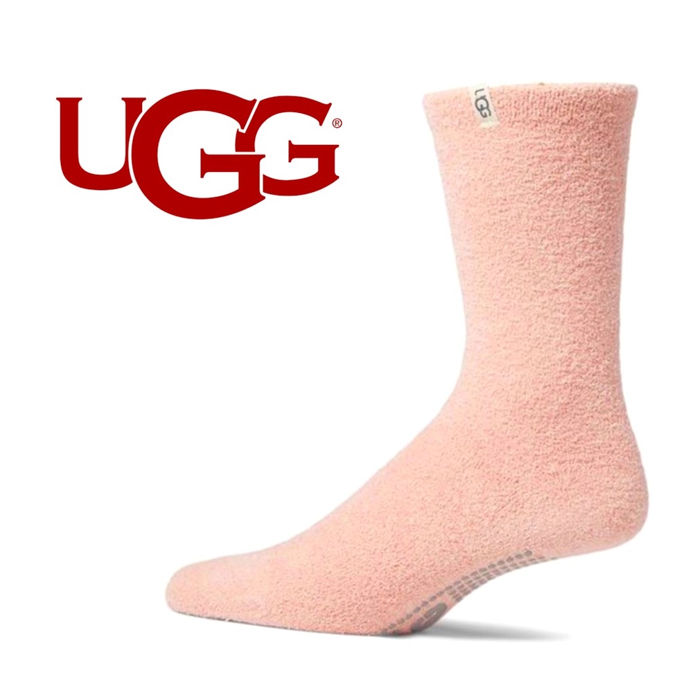 NWT NEVER BEEN WORN UGG Paityn Cozy Gripper Crew Socks in Soft Kiss OSFM